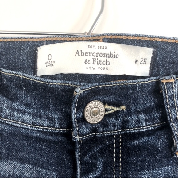 Abercrombie & Fitch Low Rise Distressed Slim Straight Jeans, Size 0, Waist 25 - Picture 3 of 16